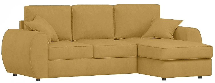 Угловой диван с левым углом Валери Плюш Мастард