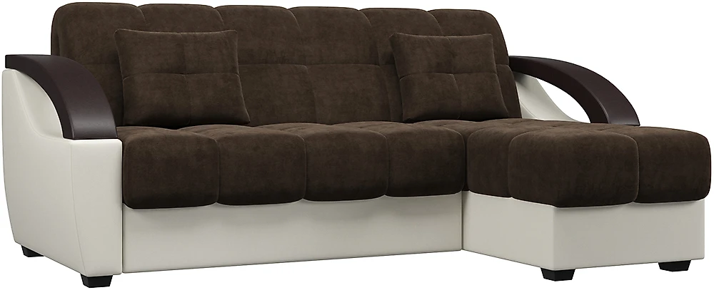 угловой диван с металлическим каркасом Монреаль Плюш Шоколад