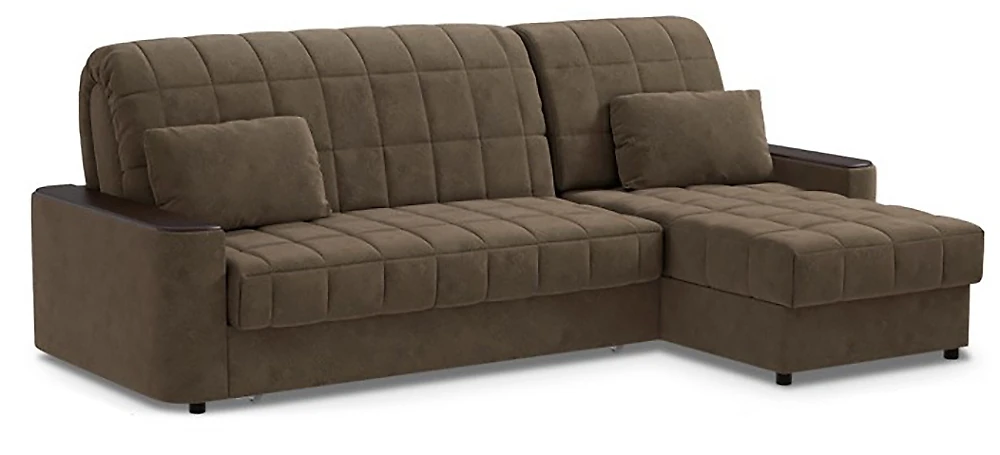 угловой диван с металлическим каркасом Даллас Плюш Шоколад