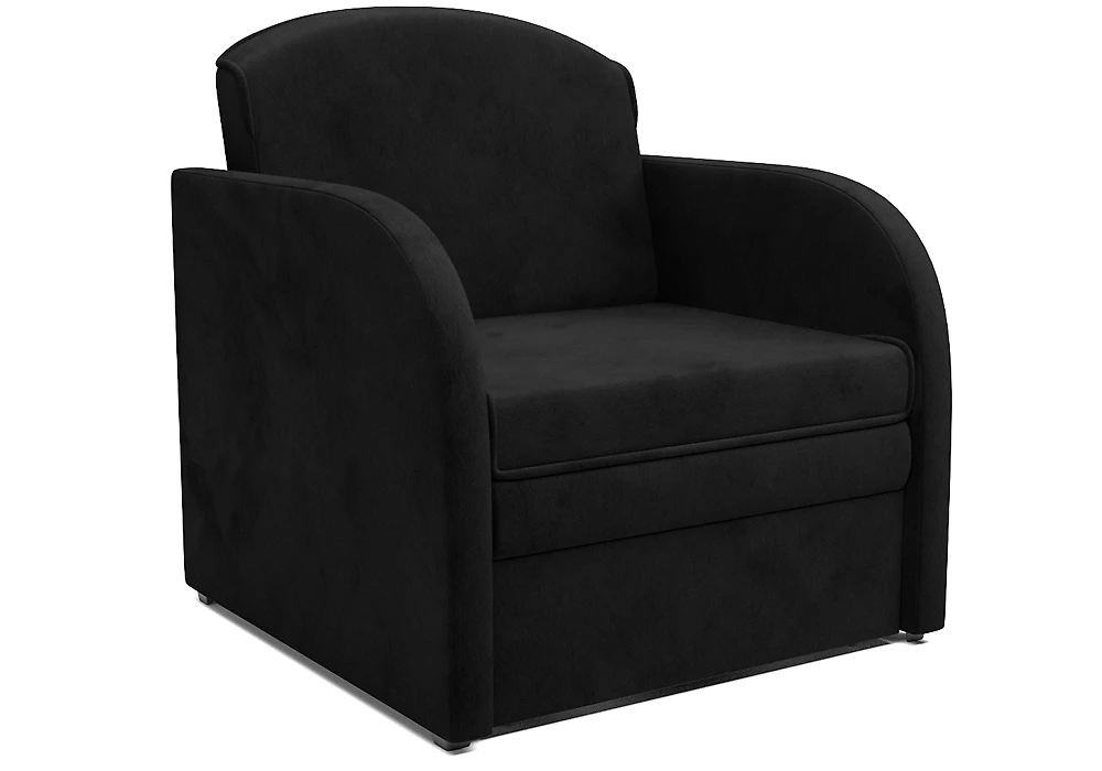 Кресло-кровать  Малютка Велюр Черный