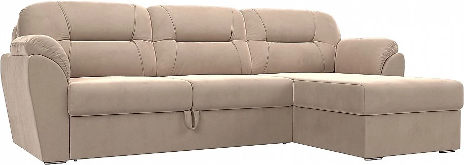 Угловой диван с левым углом Бостон Плюш Беж