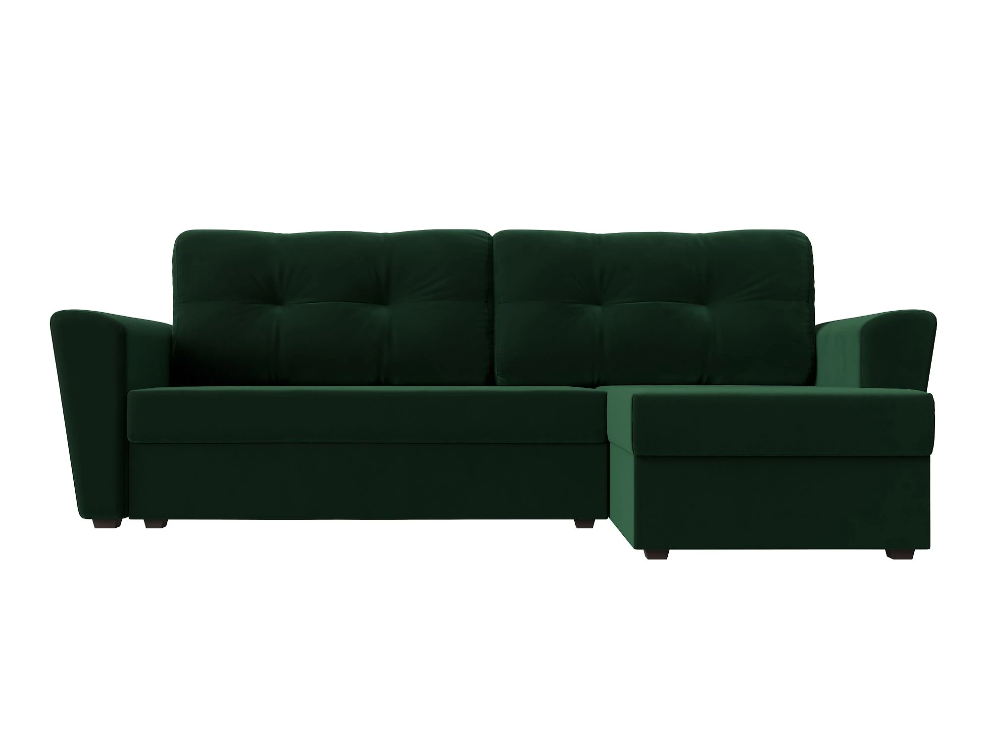 Зелёный угловой диван Амстердам Лайт Плюш Дизайн 4
