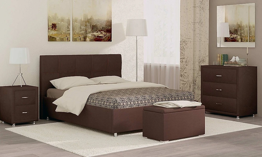 Кровать со спинкой Richmond-2 140х200 с матрасом