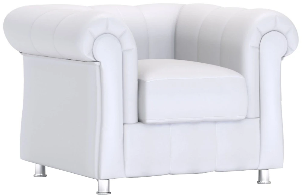 Белое кресло Честерфилд (Честер) Дизайн-1