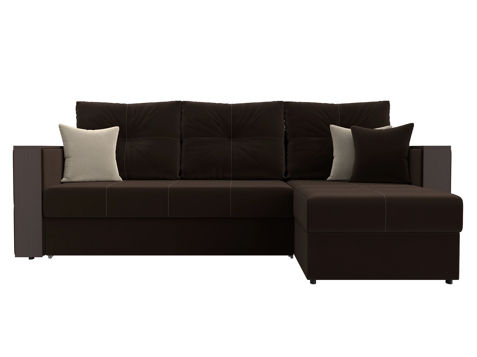 Каштановый угловой диван Валенсия Дизайн 7