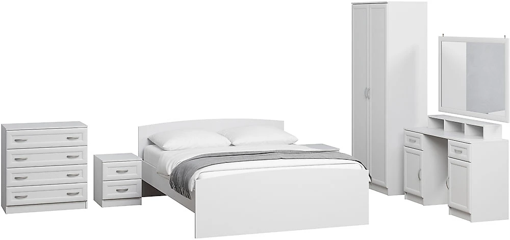Маленький спальный гарнитур Арина-5 Белый