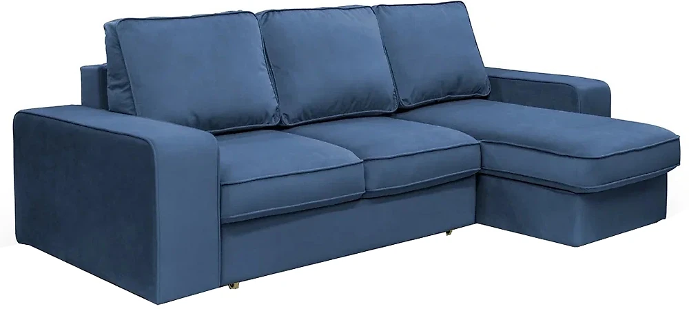 Угловой диван с механизмом пума Монако Блю