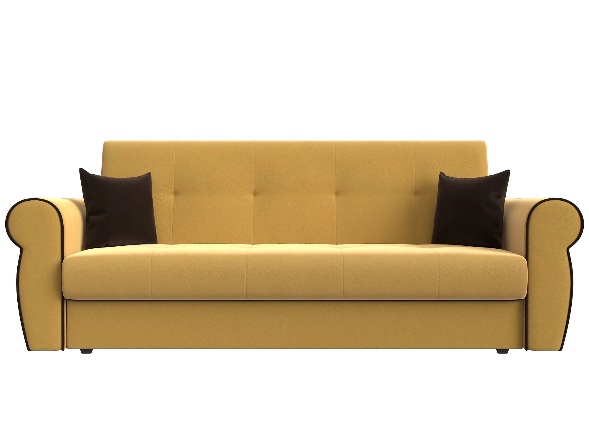 Жёлтый прямой диван Лига-019 Дизайн 6 книжка