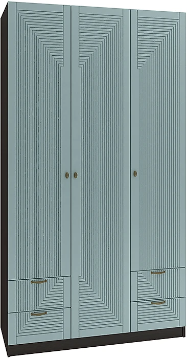 Синий распашной шкаф Фараон Т-7 Дизайн-3