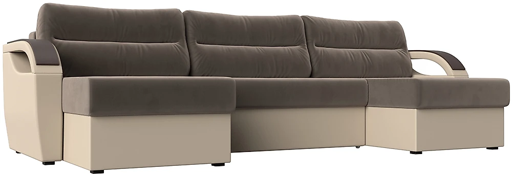 Угловой диван с подушками Форсайт Микс Плюш 5