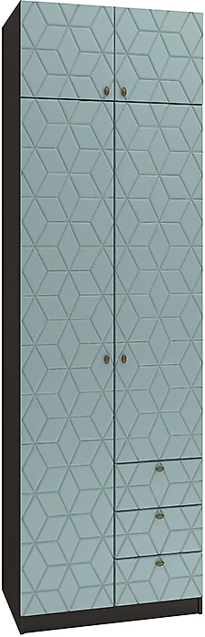 Синий распашной шкаф Сканди Д-10 Дизайн-3
