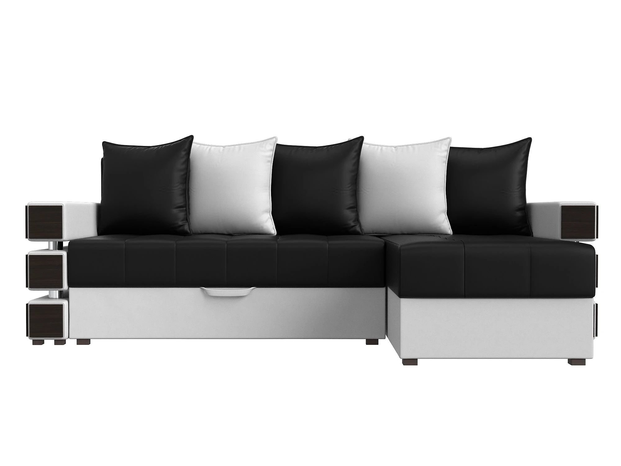 Чёрный угловой диван Венеция Дизайн 1