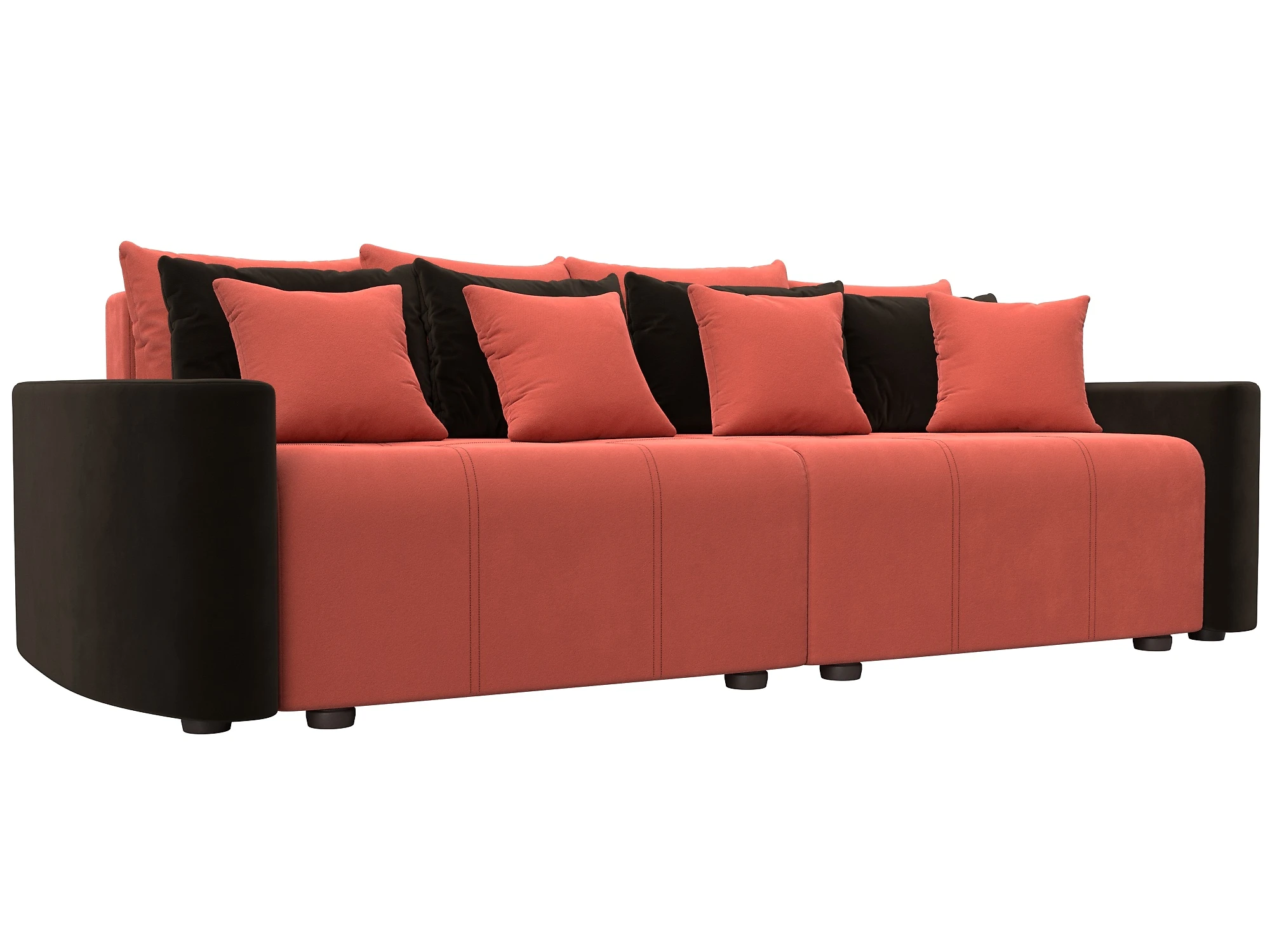 диван-кровать в стиле прованс Бристоль Вельвет Коралловый-Коричневый