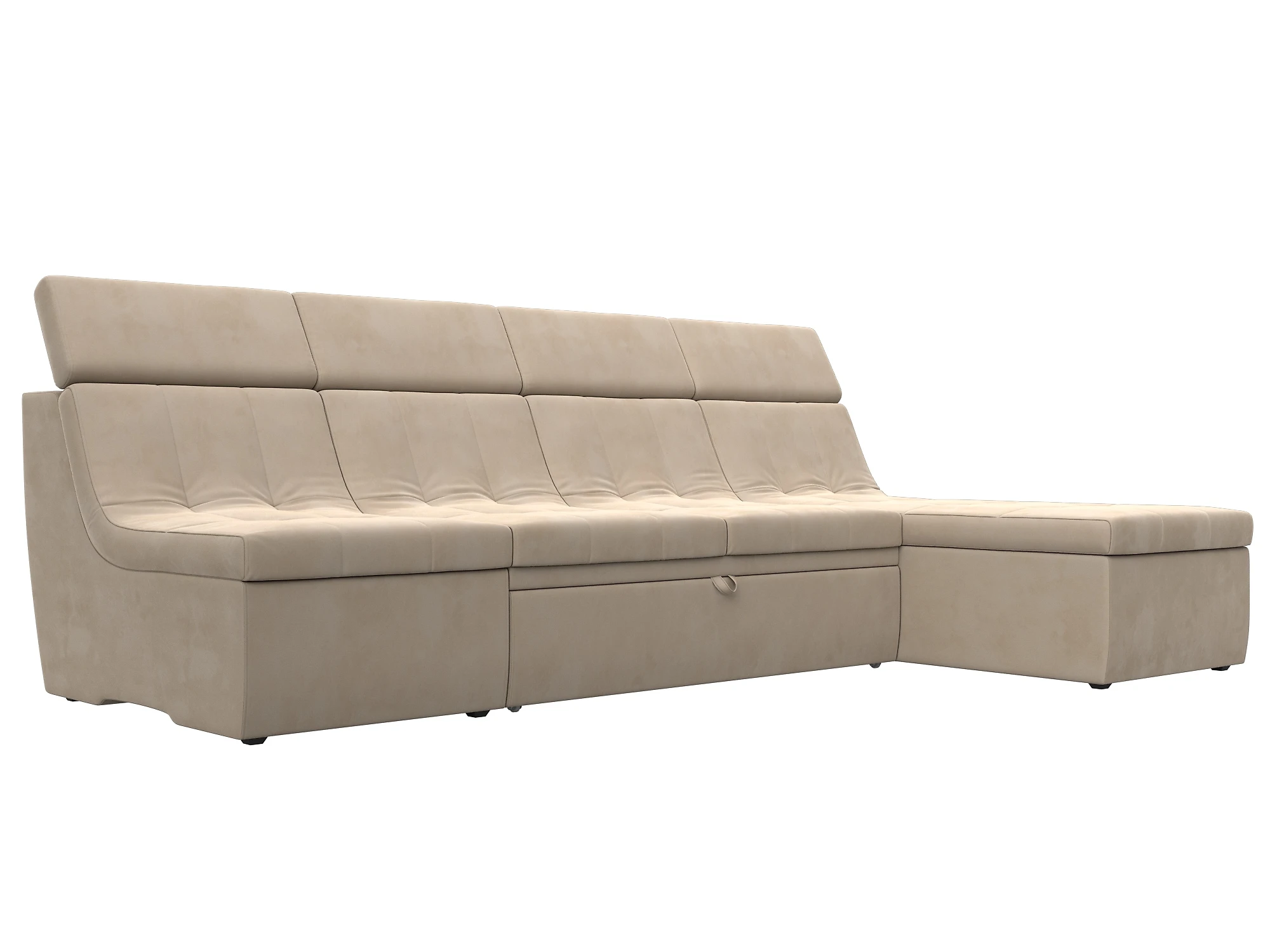 Угловой диван с ящиком для белья Холидей Люкс Плюш Дизайн 1