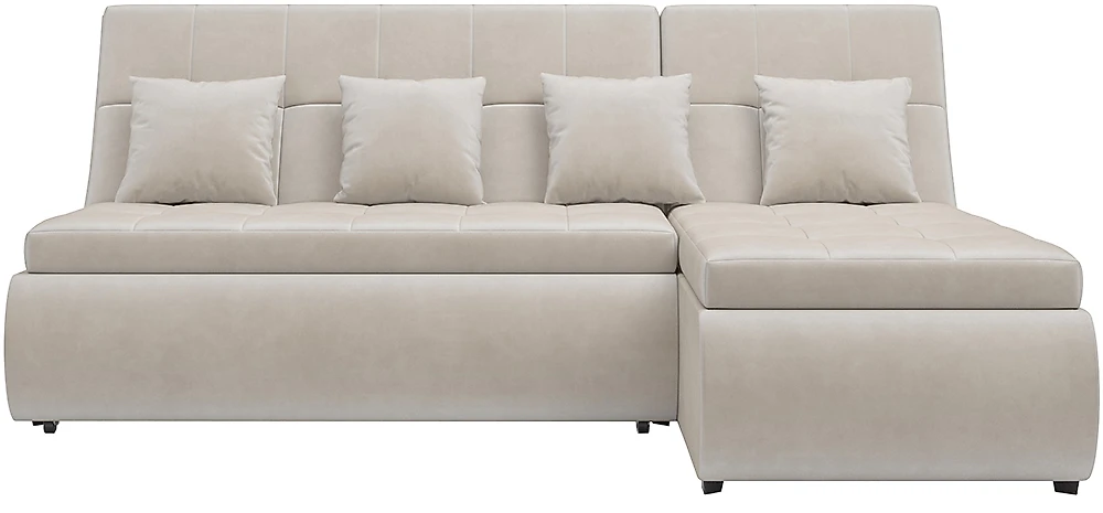Угловой диван из комбинированного материала Дубай Вельвет Бархат Беж