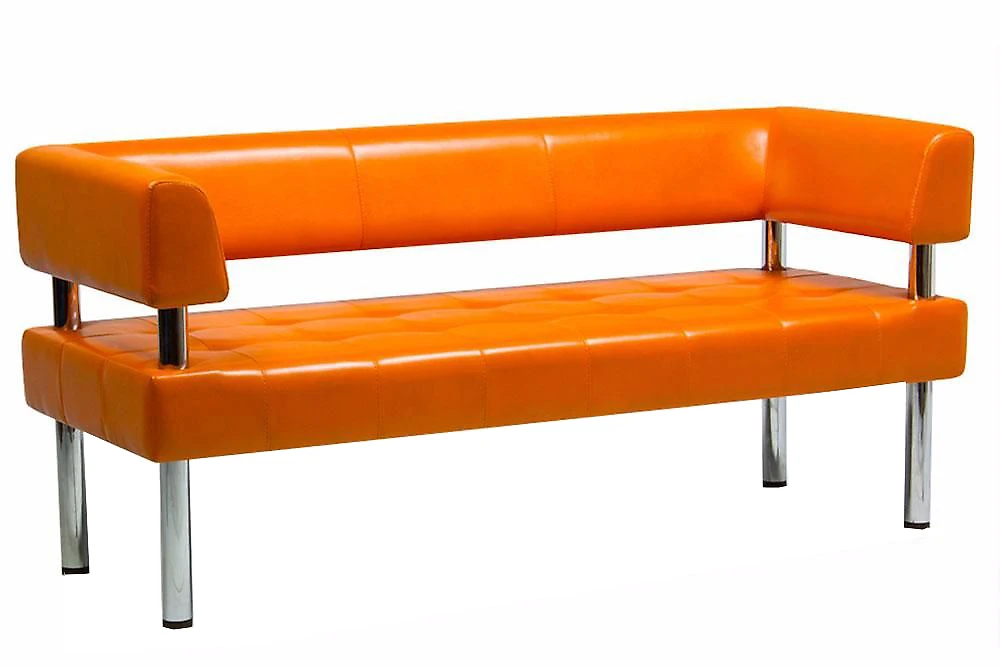 Прямой офисный диван Бизнес 162х78 Оранжевый