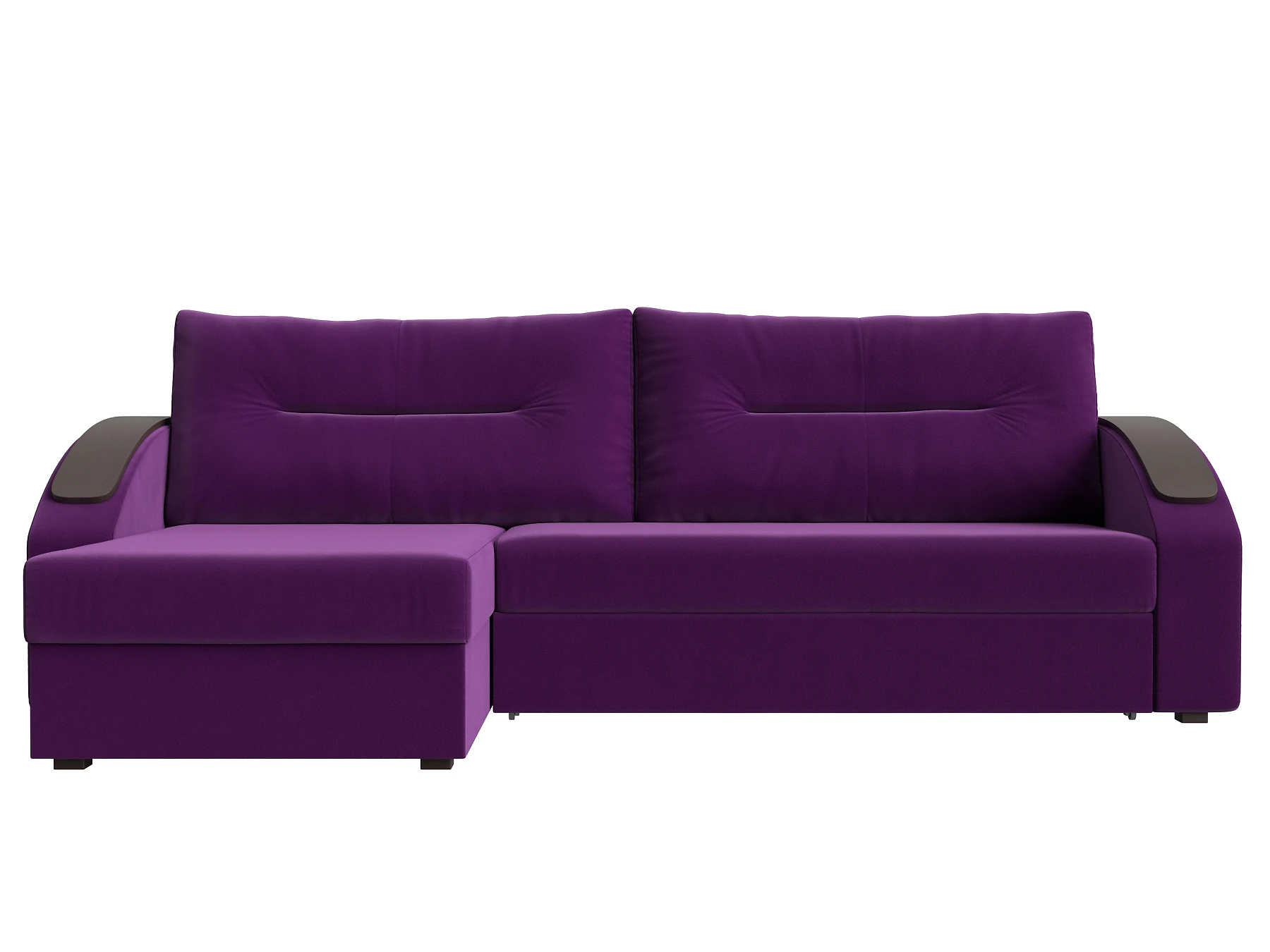 Угловой диван с ящиком для белья Канзас Плюш Виолет