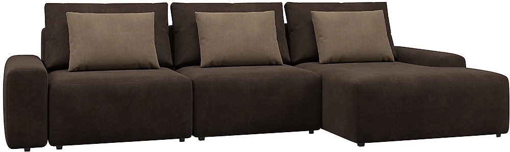 Угловой диван с канапе Гунер-2 Плюш Нуар