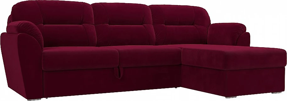 Угловой диван для ежедневного сна Бостон Вельвет Ред