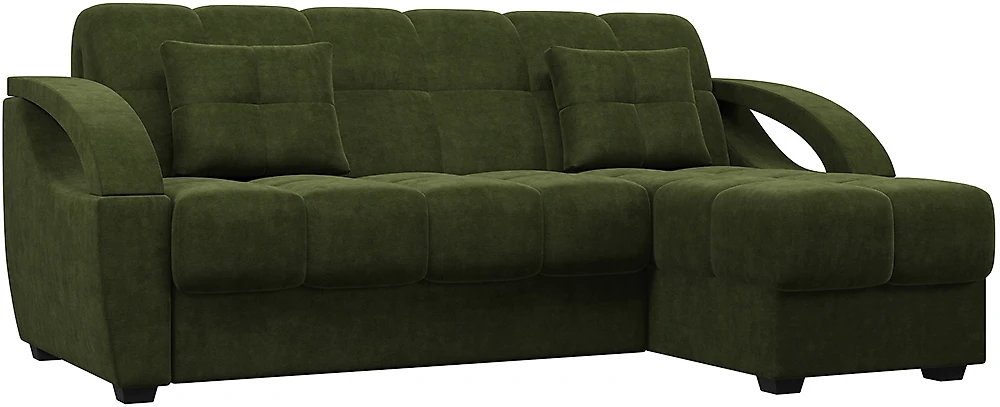 угловой диван с металлическим каркасом Монреаль Плюш Свамп