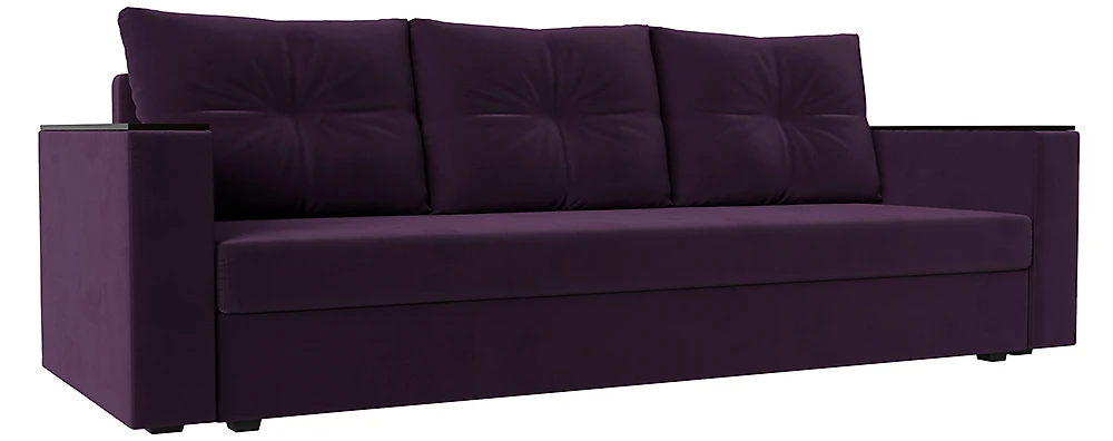 Прямой диван 220 см Атланта Лайт без столика Плюш Фиолет