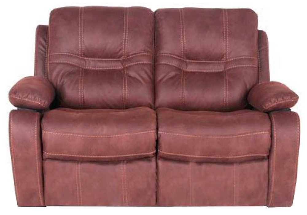 Коричневый диван Камелия 2-х местный кожаный