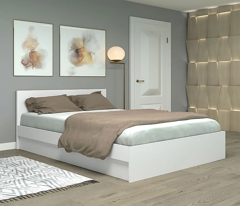 односпальная светлая кровать Фреш КРФР-3-1400 Дизайн-1