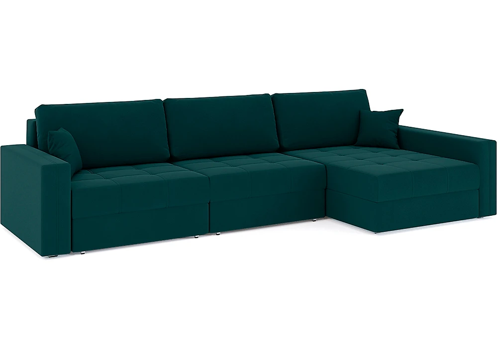 Зелёный угловой диван Брест-3 Плюш Изумруд
