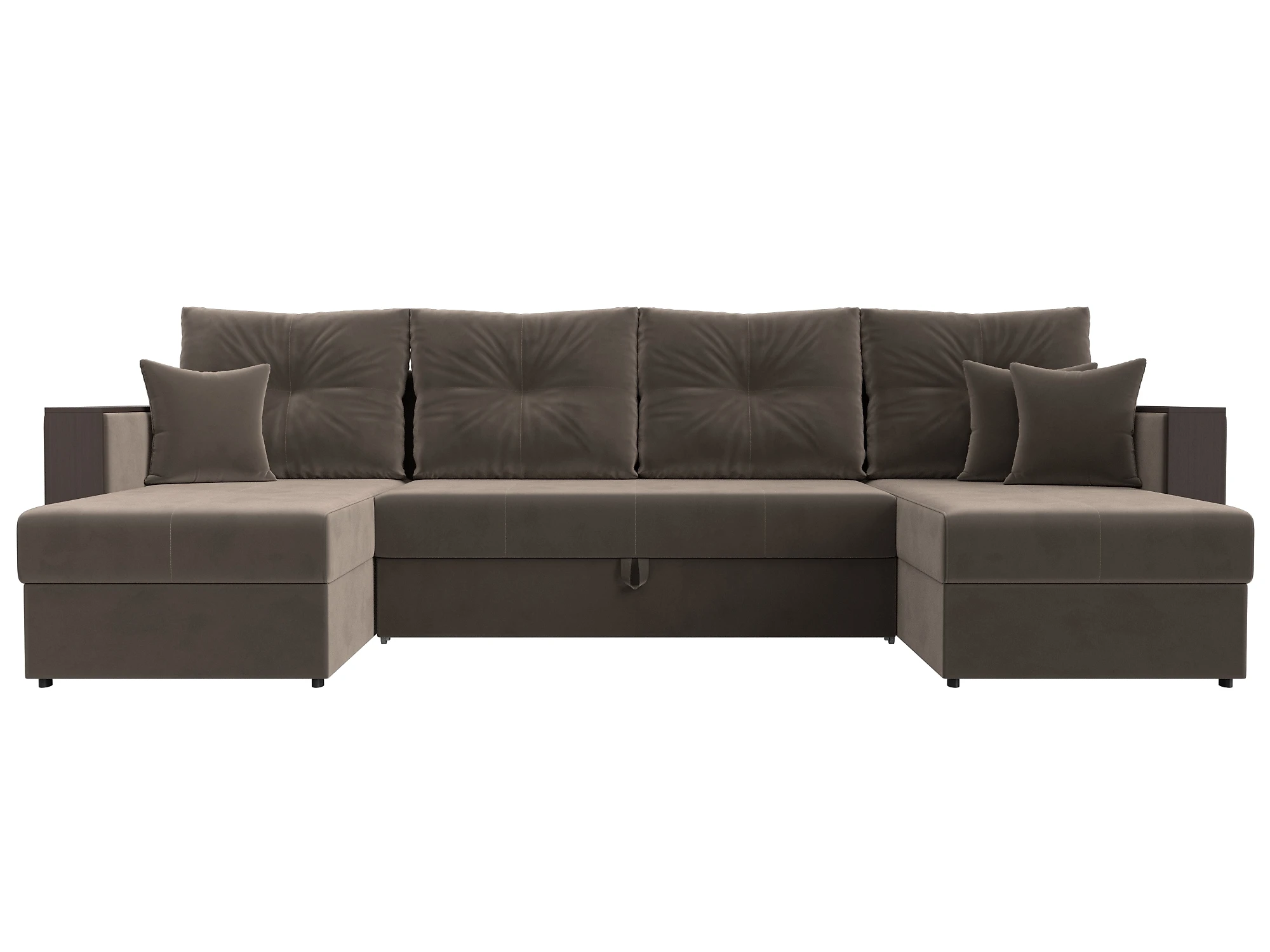 Коричневый угловой диван Валенсия-П Плюш Дизайн 5