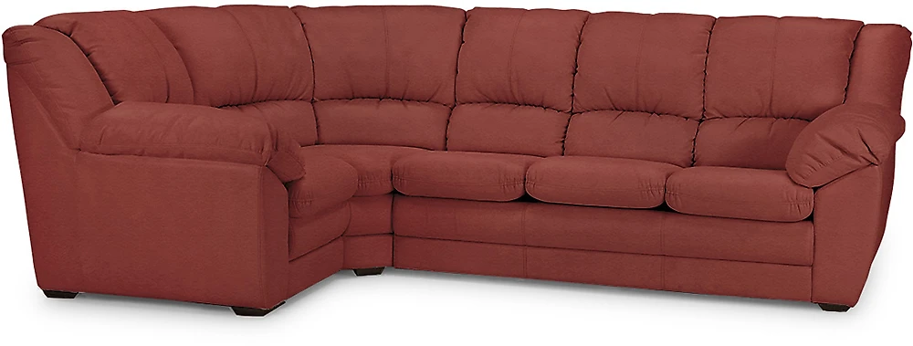 Угловой диван красный Оберон Дизайн 4 кожаный