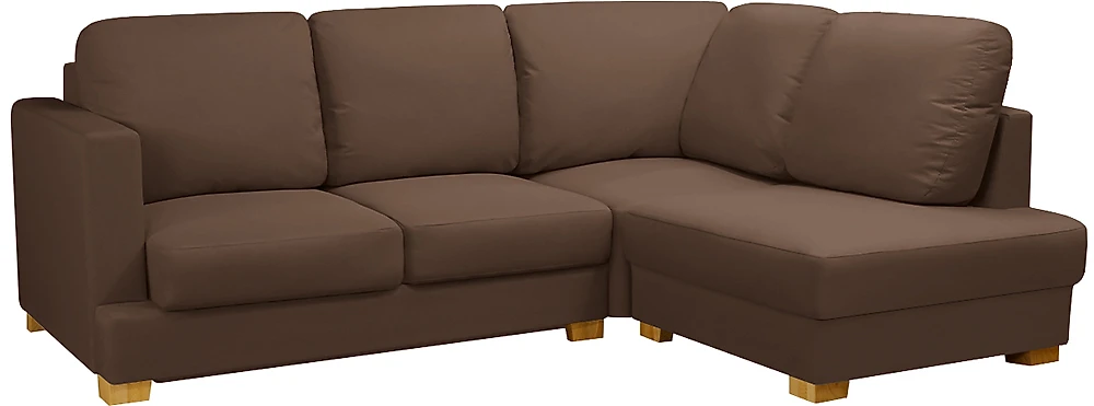 Угловой диван с ящиком для белья Плимут Мини Шоколад