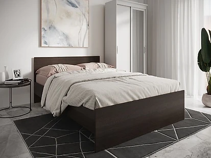 Двуспальная кровать с матрасом в комплекте Николь Венге-80 с матрасом