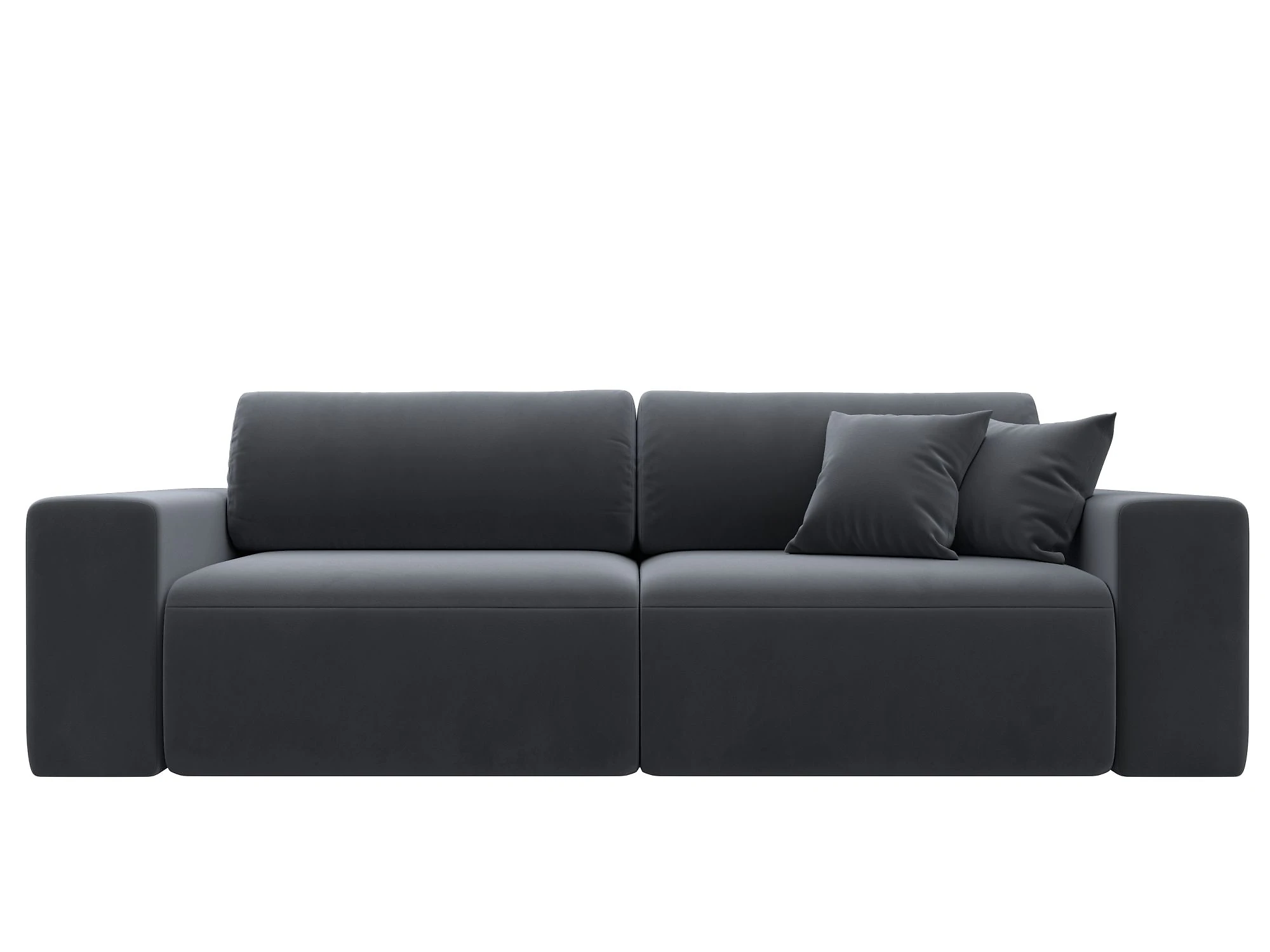 Прямой диван серого цвета Лига-036 Классик Плюш Дизайн 6