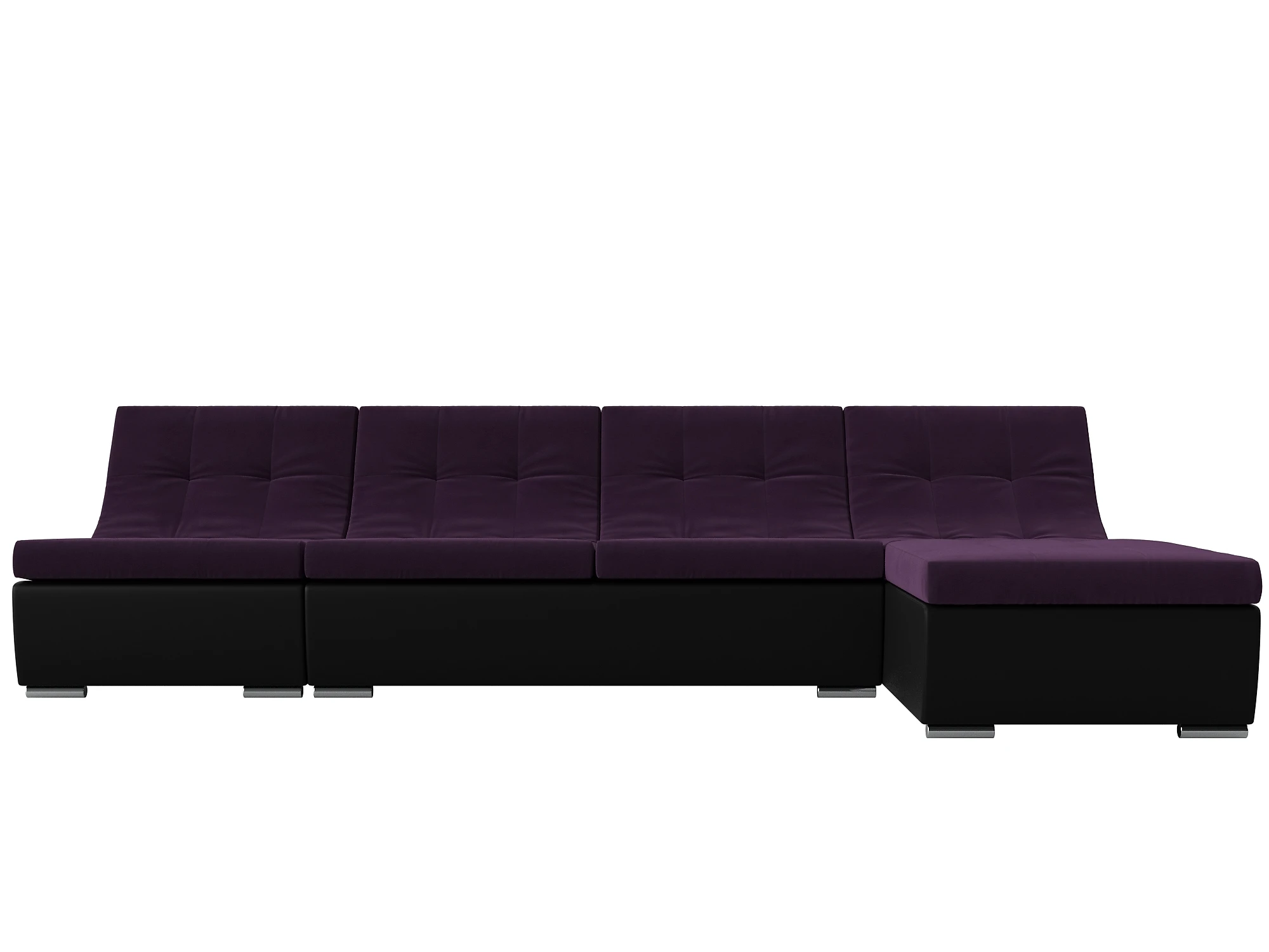 Чёрный угловой диван Монреаль Плюш Дизайн 7