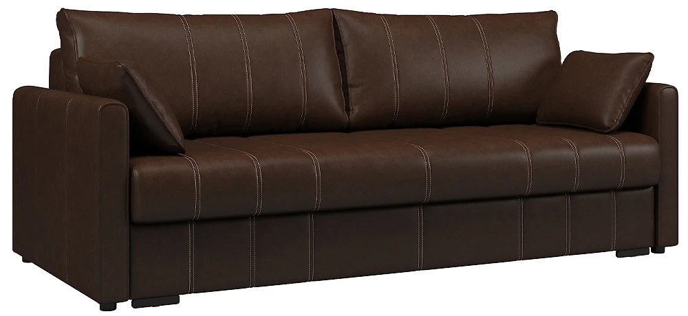 Коричневый диван Риммини Дизайн 1 кожаный