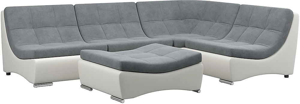 Угловой диван из велюра Монреаль-6 Слэйт