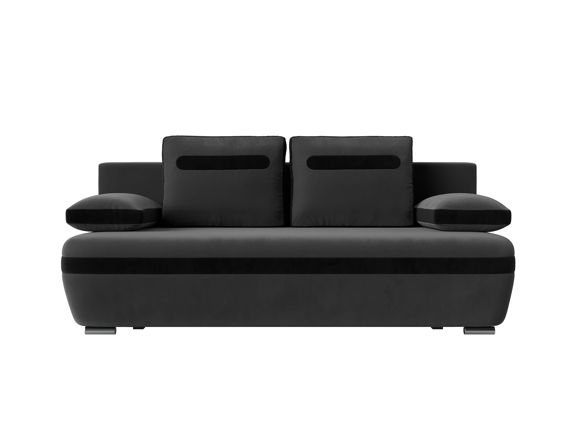 Прямой диван серого цвета Каир Плюш Дизайн 6