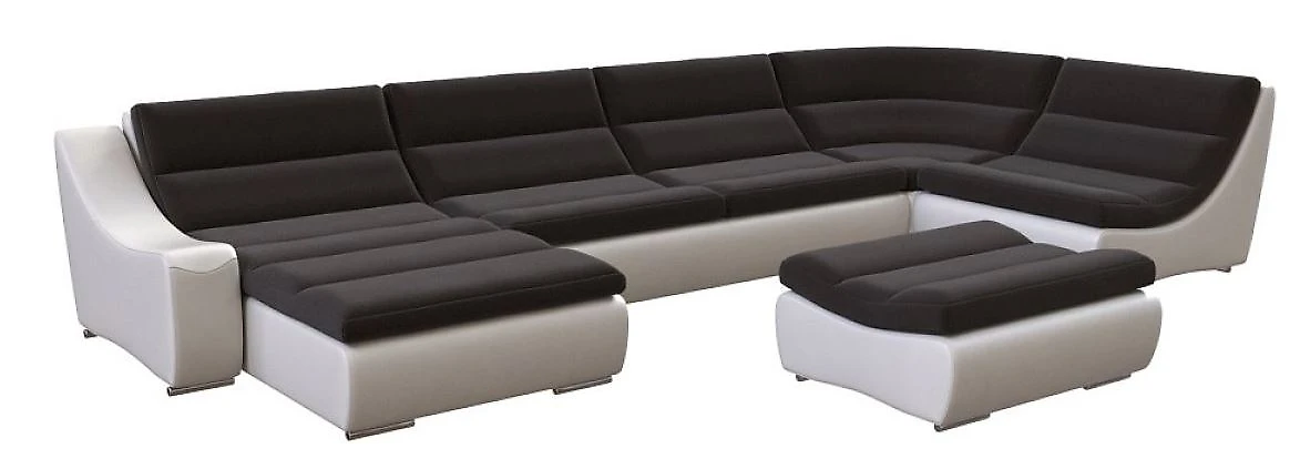 Модульный диван с оттоманкой  Монреаль-7 Nero Lux