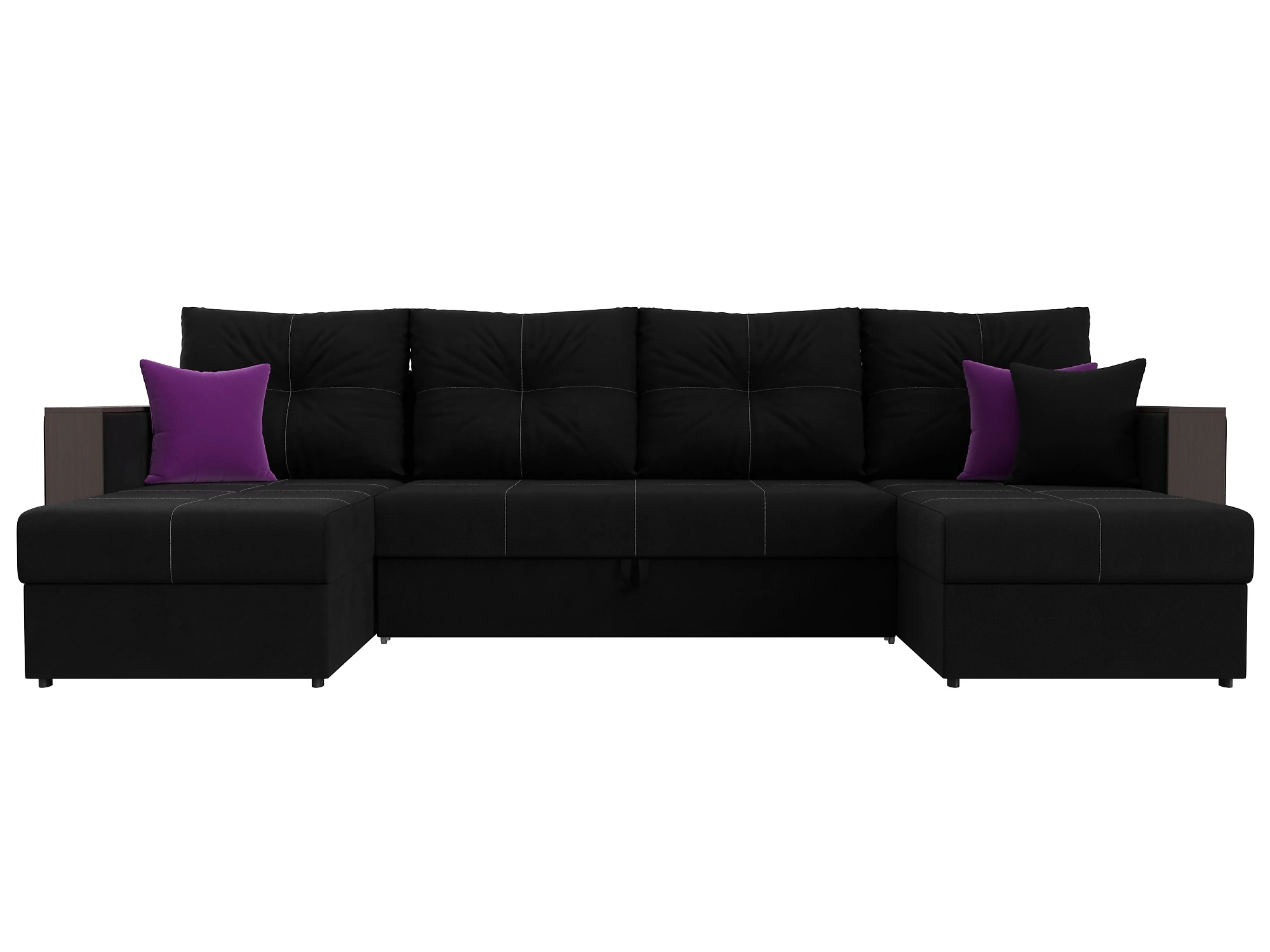 Чёрный диван Валенсия-П Дизайн 5