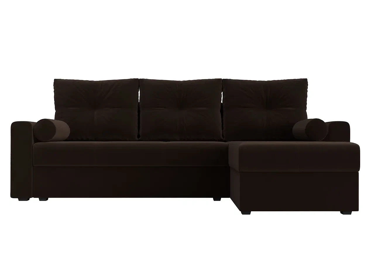 Угловой диван с левым углом Верона Лайт Вельвет Браун