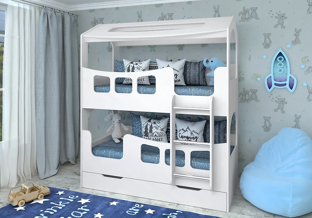 детская двухэтажная кровать Звездочка-1-1800 двухъярусная