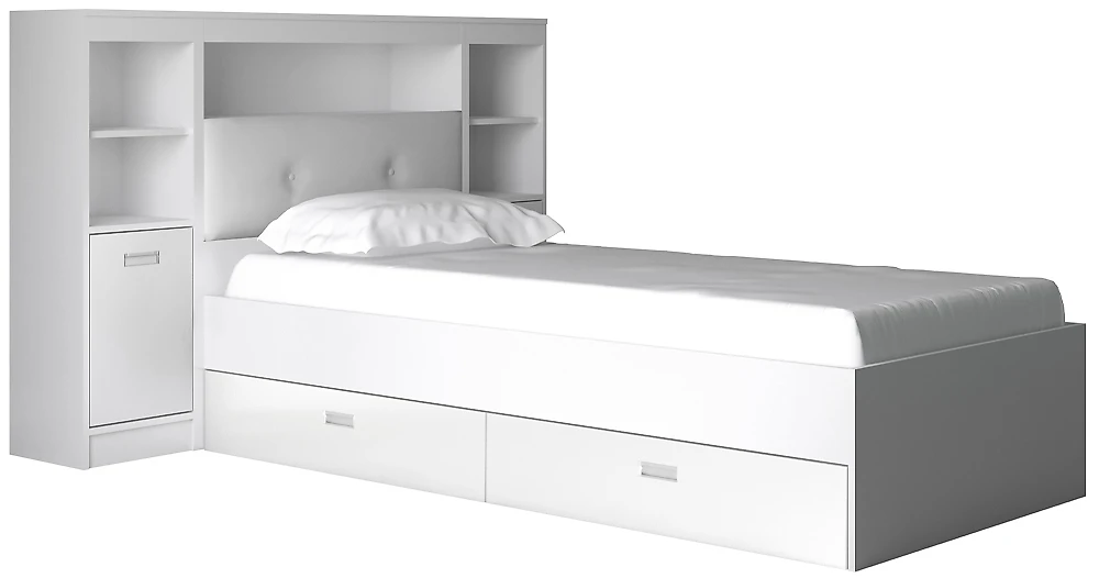 Кровать с высокой спинкой Виктория-5-90 Дизайн-2