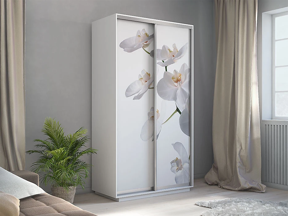 шкаф бельевой Хит Фото Орхидея Белый