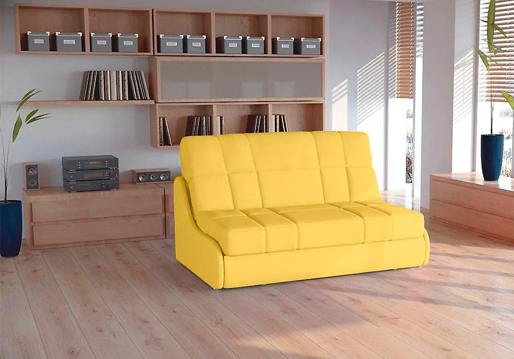 Жёлтый прямой диван Ван 2 155 (без подлокотников) (м819)