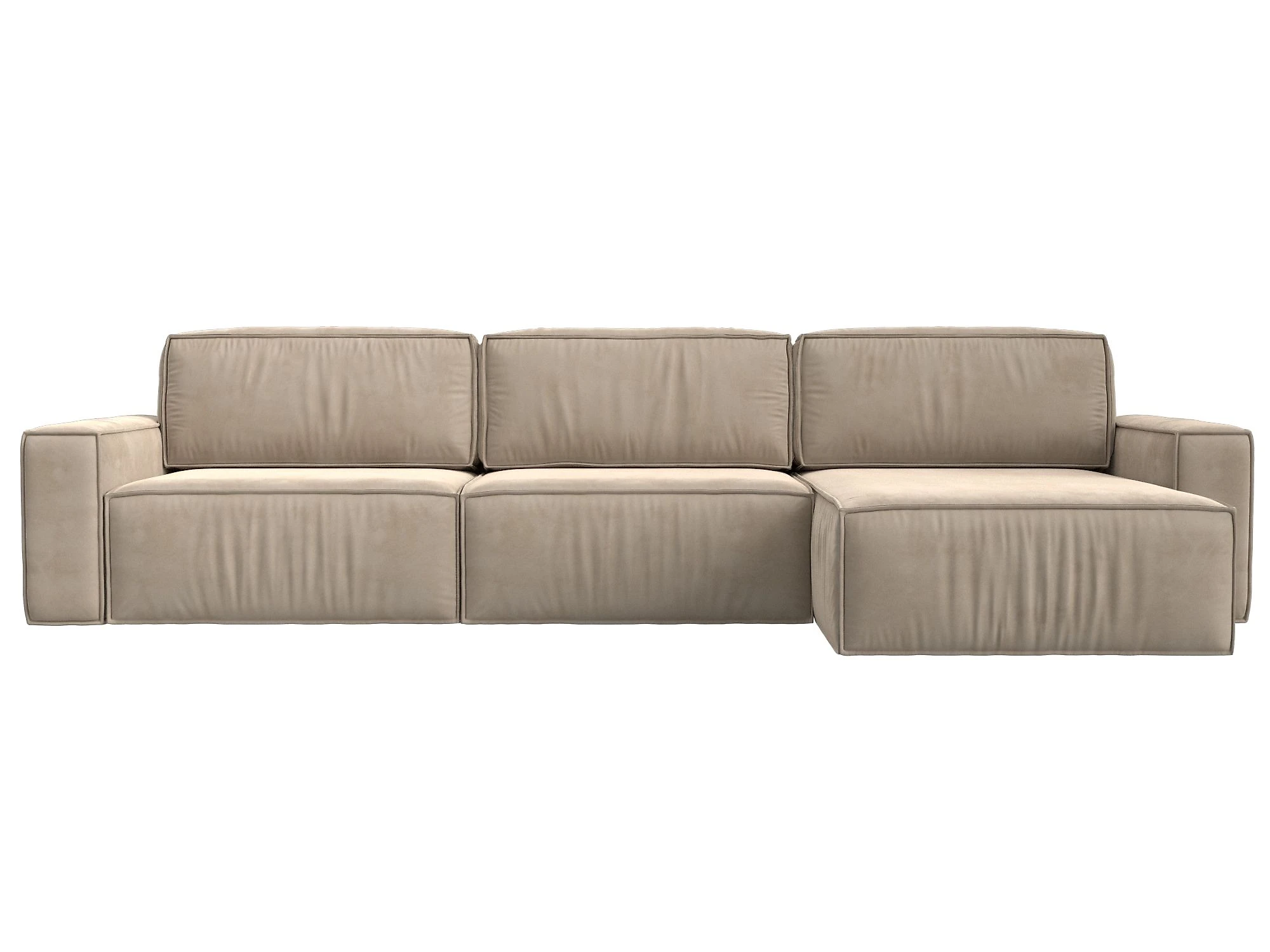 Угловой диван из велюра Прага Классик лонг Плюш Дизайн 1