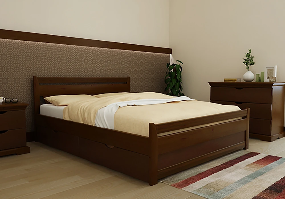 Современная двуспальная кровать Ева-17