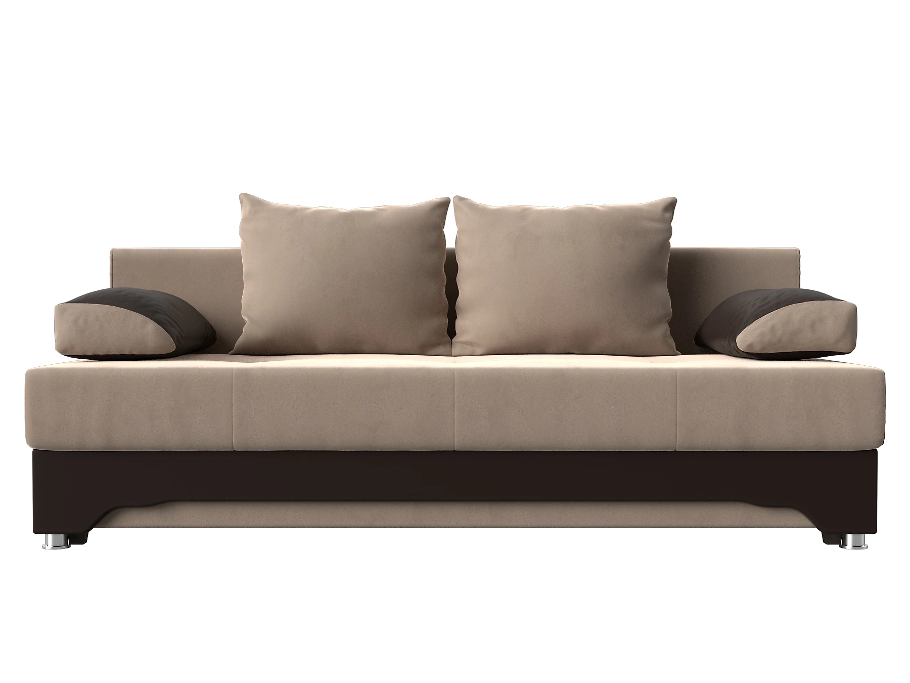 Прямой кожаный диван Ник-2 Плюш Дизайн 1