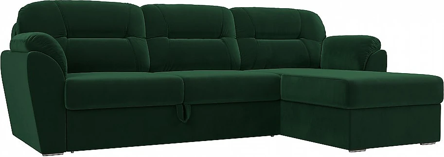 Угловой диван с левым углом Бостон Плюш Грин
