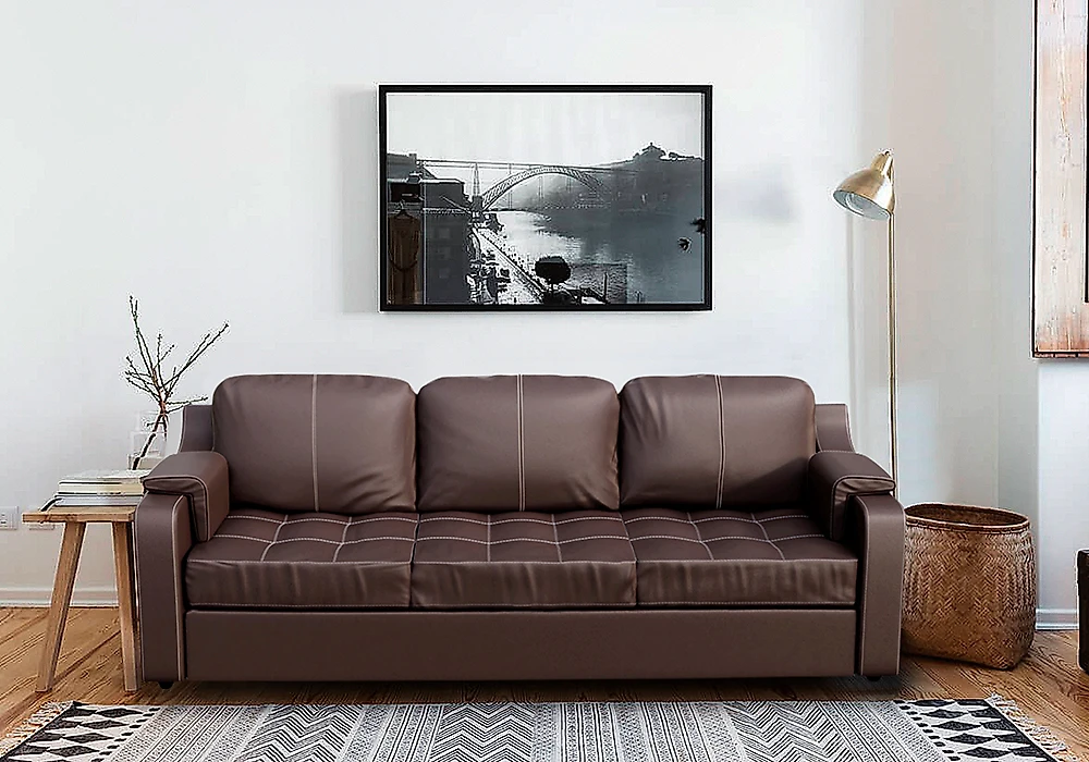 Кожаный диван Лофт Берета Дизайн 4 кожаный