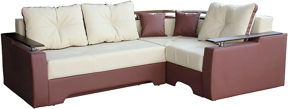 Угловой диван с подушками Комфорт Беж